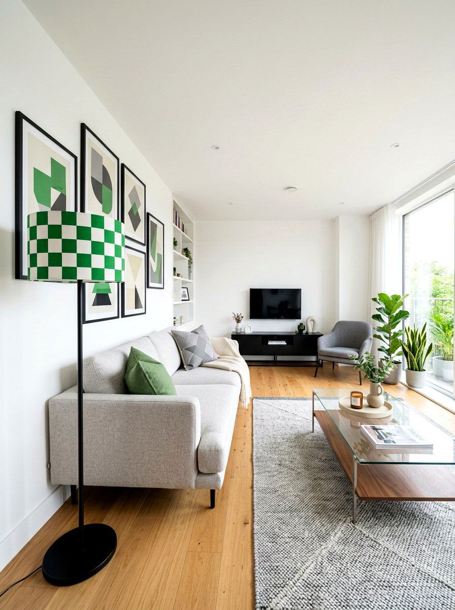 Checkered Lamp Shade - 25 Spring Lamp Shade Ideas