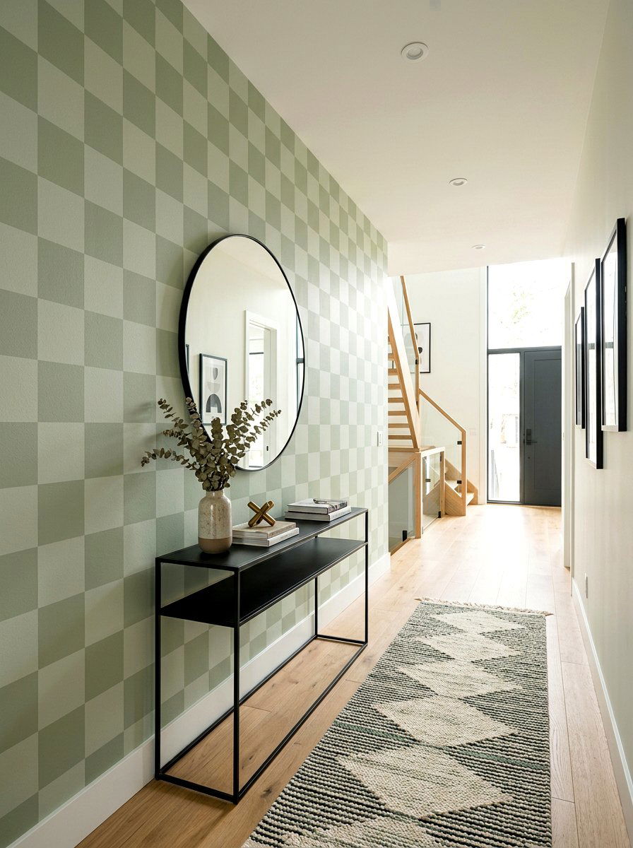 Checkered Pattern Wall - 25 Spring Accent Wall Ideas