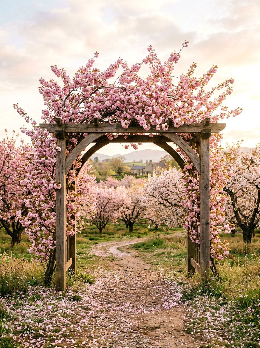 Cherry Blossom Arch - 25 Spring Wedding Arch Ideas
