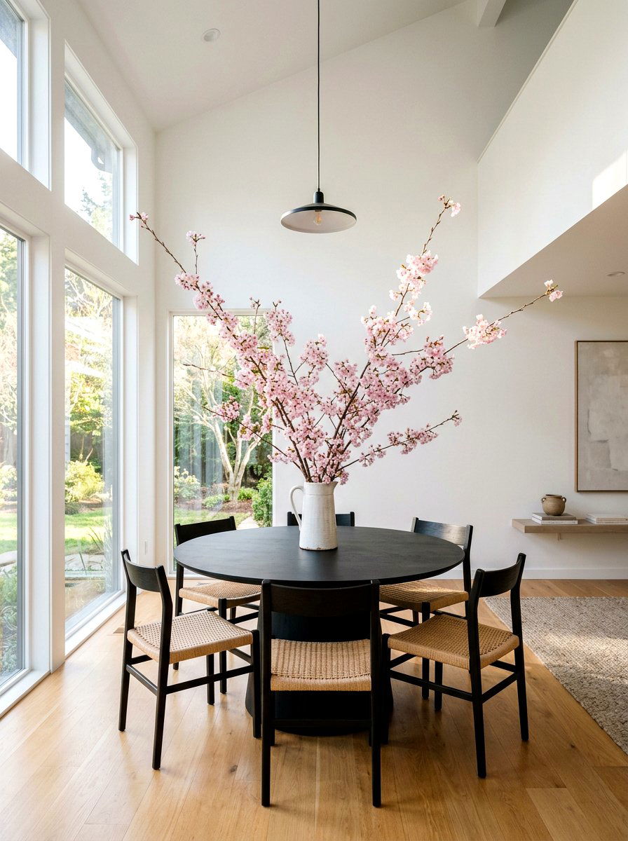 Cherry Blossom Branch - 25 Spring Round Table Decor Ideas