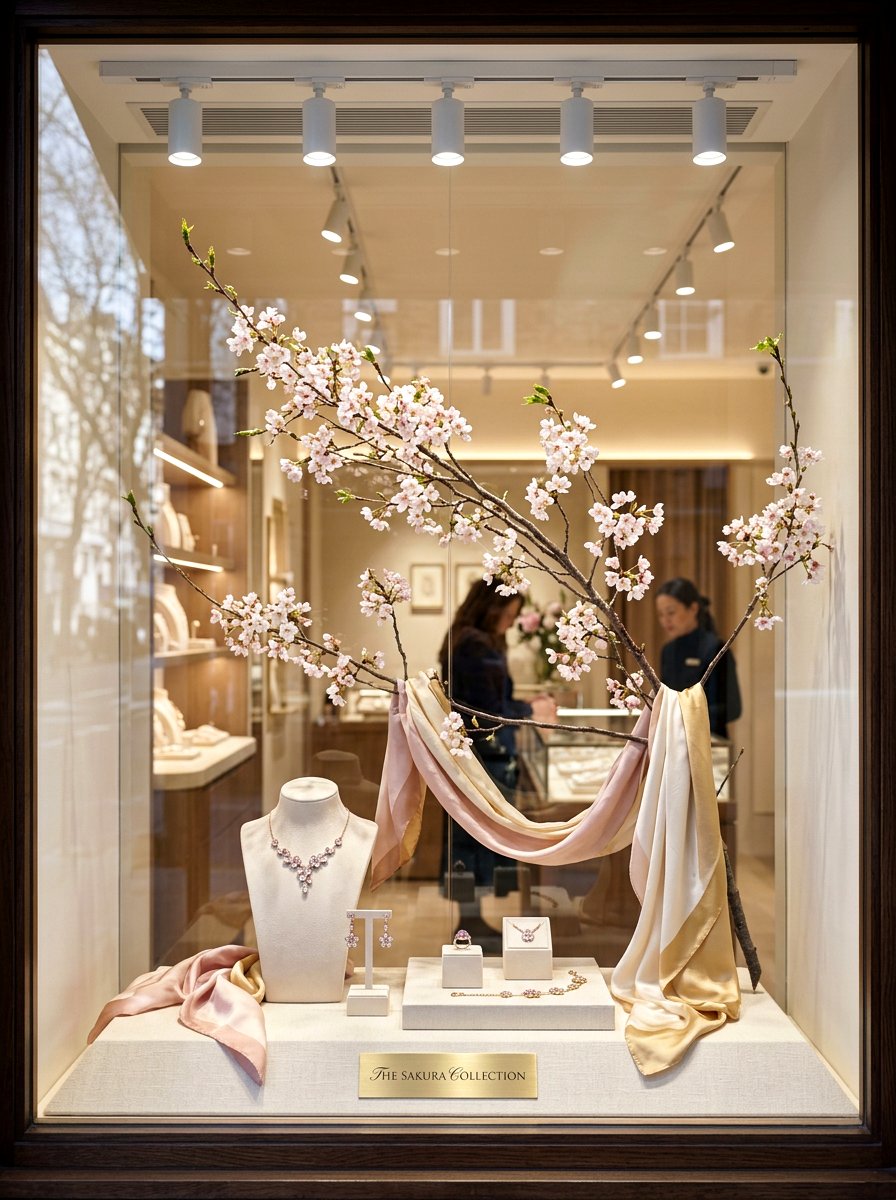 Cherry Blossom Branch - 25 Spring Shop Window Ideas