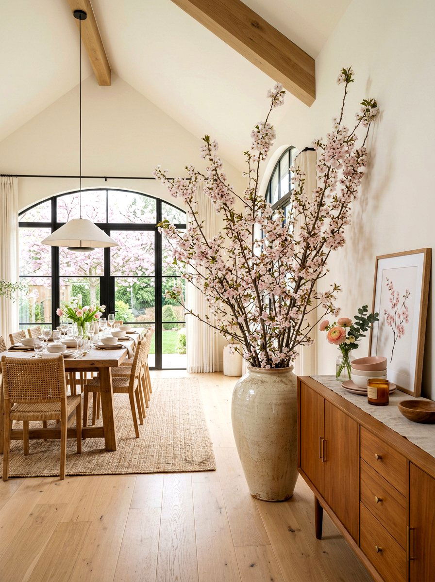 Cherry Blossom Branch - 25 Spring Sideboard Decor Ideas