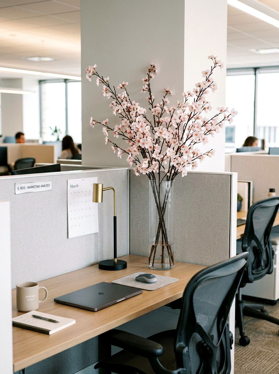 Cherry Blossom Branch - 25 Spring Cubicle Decor Ideas