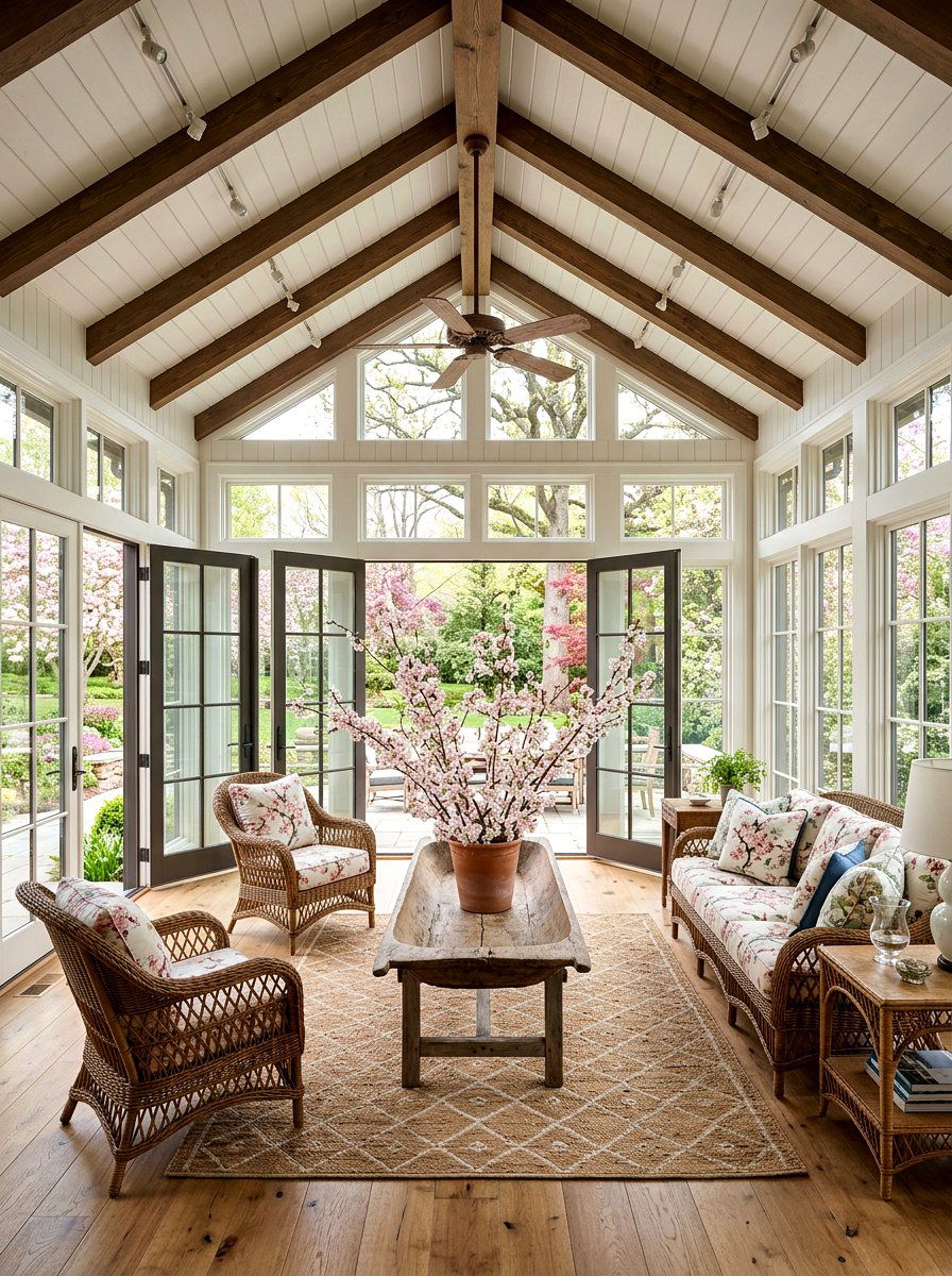 Cherry Blossom Branch Arrangement - 25 Spring Dough Bowl Decor Ideas