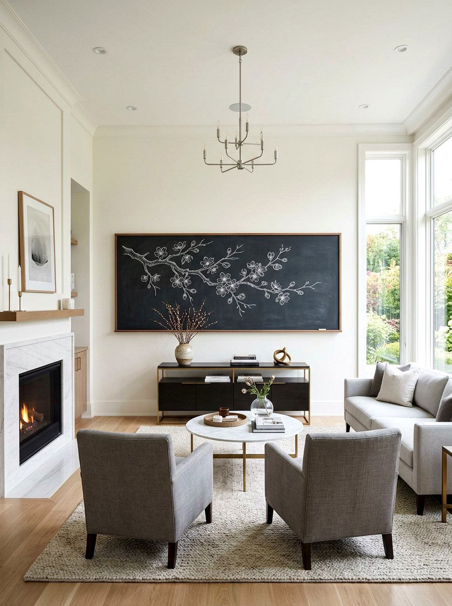 Cherry Blossom Branch Chalkboard - 25 Spring Chalkboard Lettering Ideas