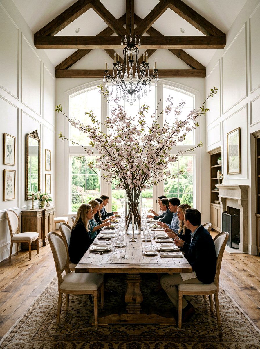 Cherry Blossom Branch Decor - 25 Spring Farm Table Decor Ideas