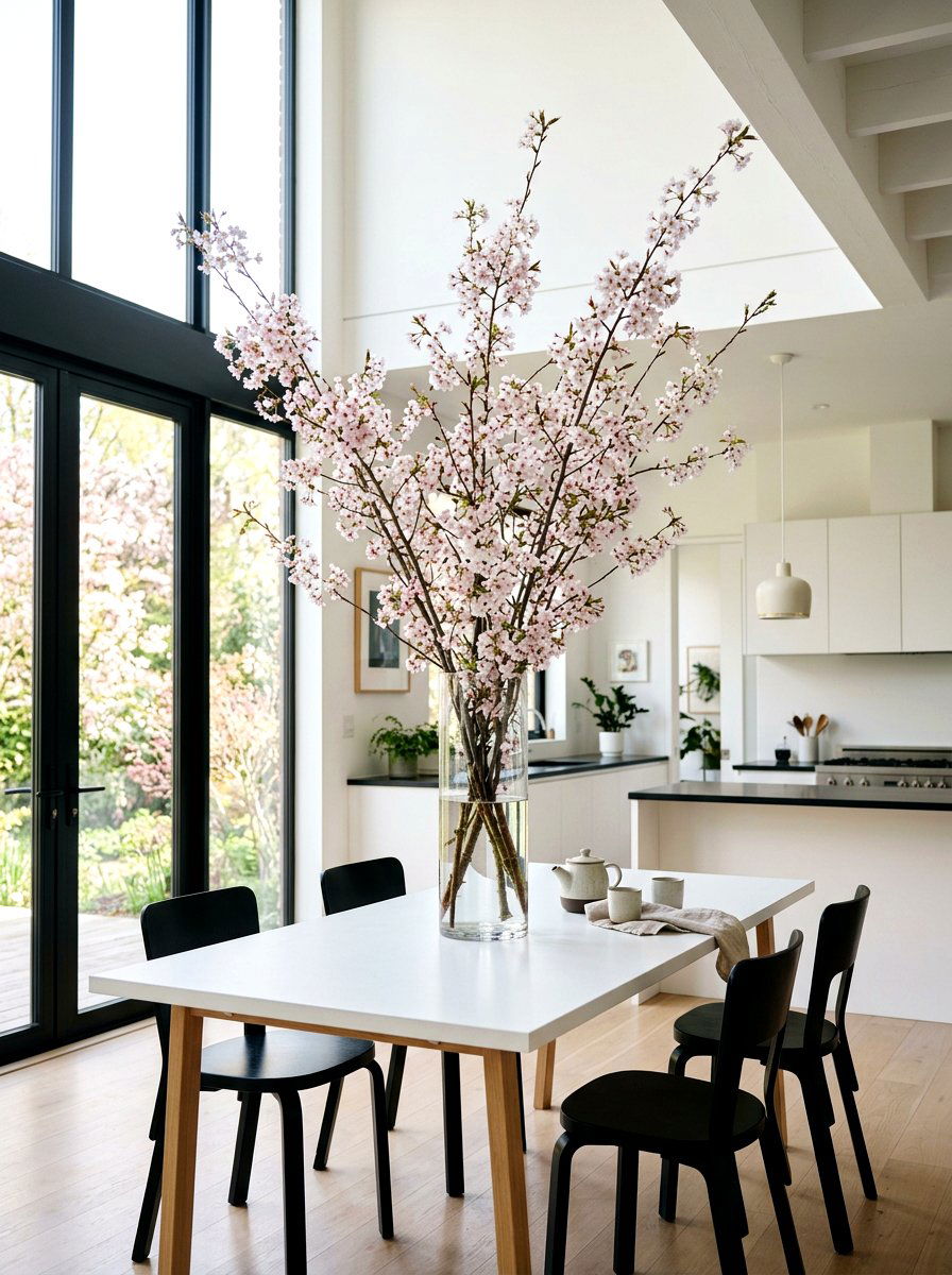 Cherry Blossom Branches - 25 Spring Kitchen Table Arrangement Ideas