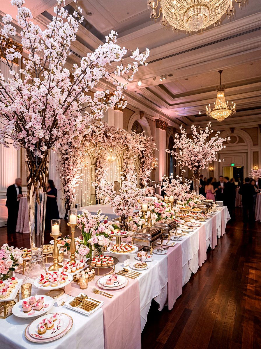 Cherry Blossom Buffet - 25 Spring Buffet Decor Ideas