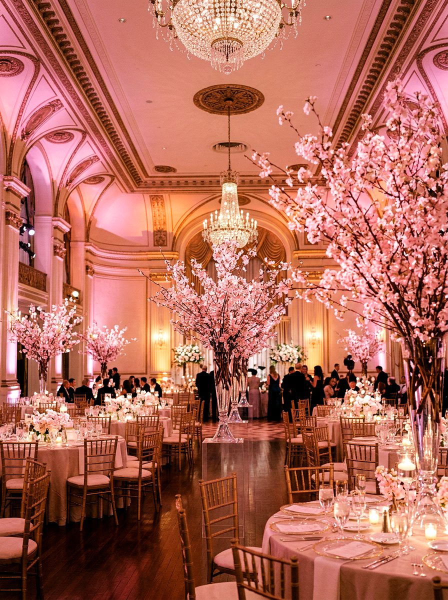 Cherry Blossom Decor - 25 Spring Wedding Reception Decor Ideas