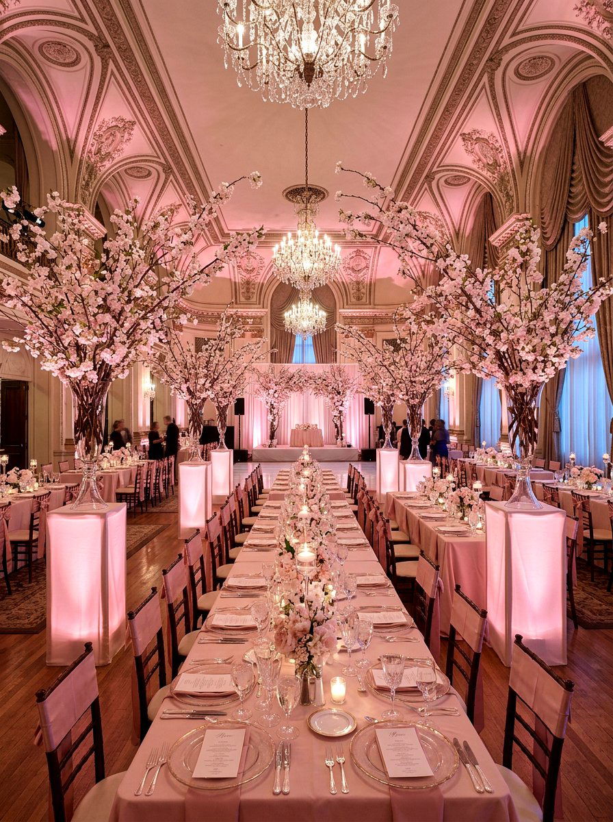 Cherry Blossom Decor - 25 Spring Wedding Table Decor Ideas
