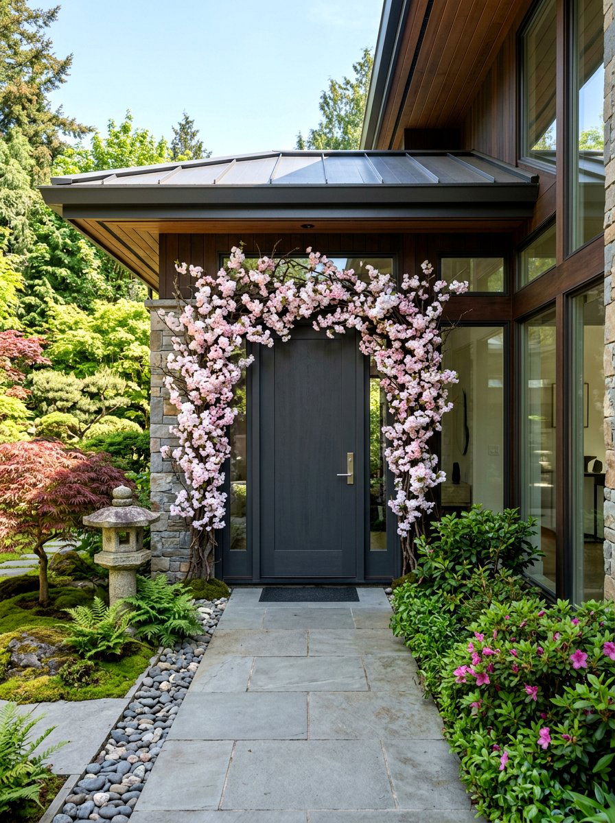 Cherry Blossom Garland - 25 Spring Door Garland Ideas
