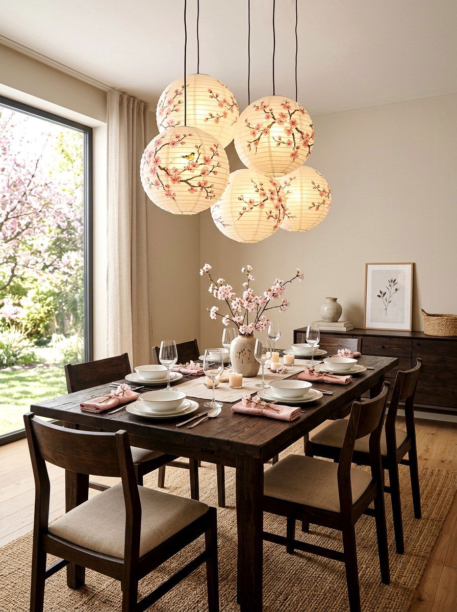 Cherry Blossom Paper Lantern - 25 Spring Paper Lantern Ideas