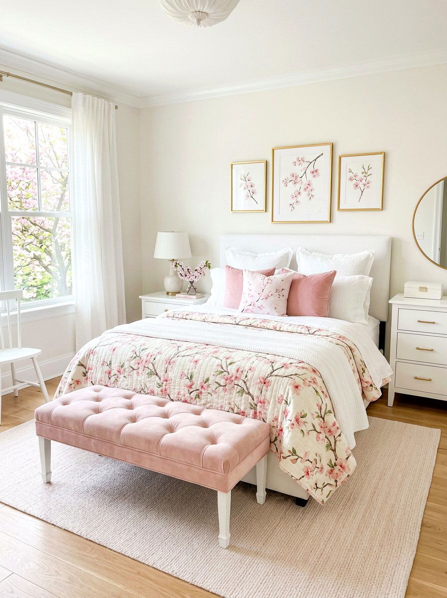 Cherry Blossom Quilt - 25 Spring Quilt Ideas