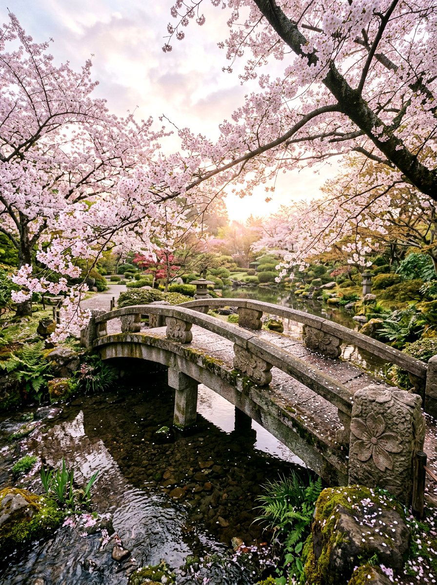 Cherry Blossom Stone - 25 Spring Painted Rock Ideas for Garden