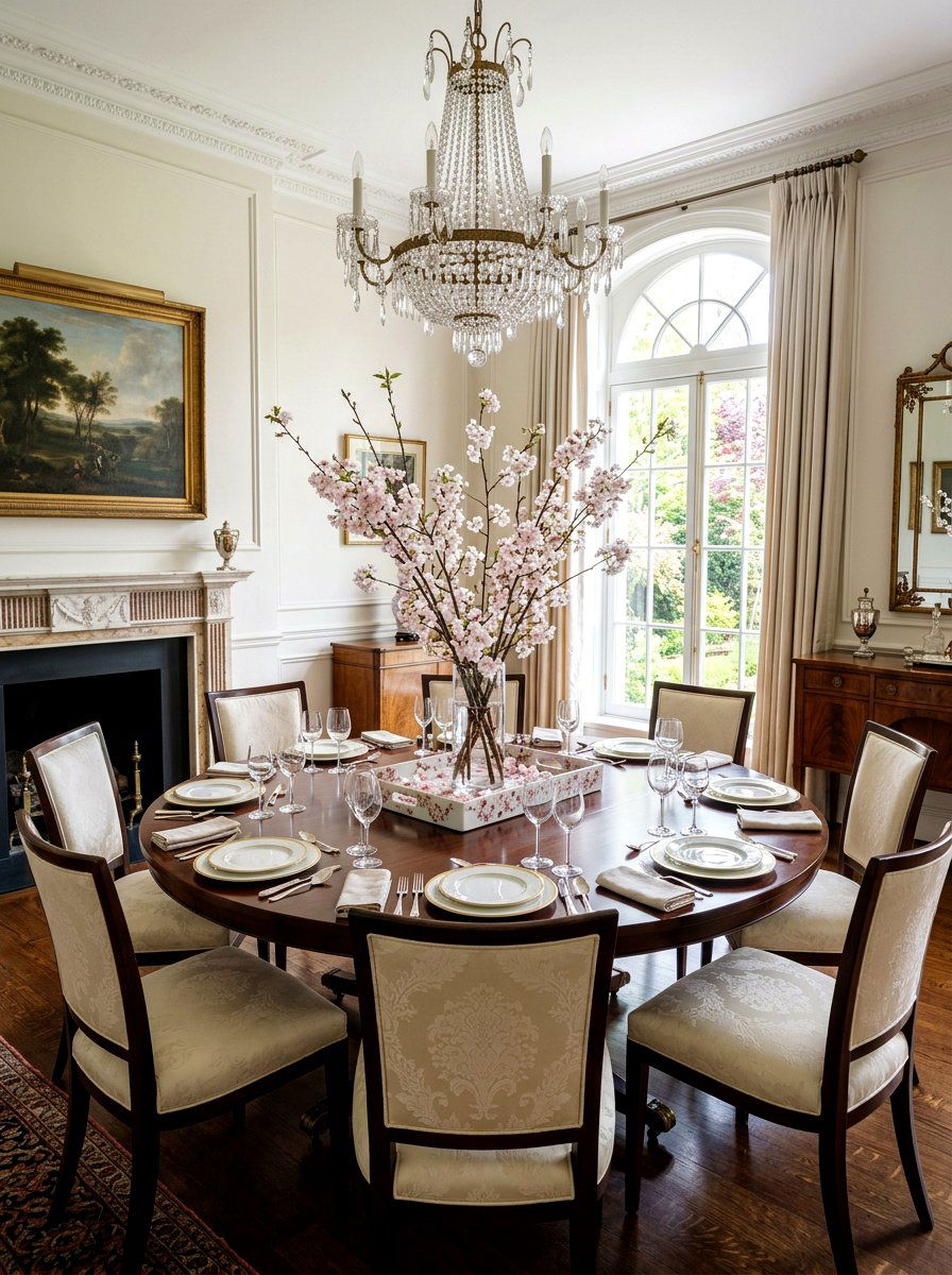 Cherry Blossom Tray - 25 Spring Round Tray Decor Ideas