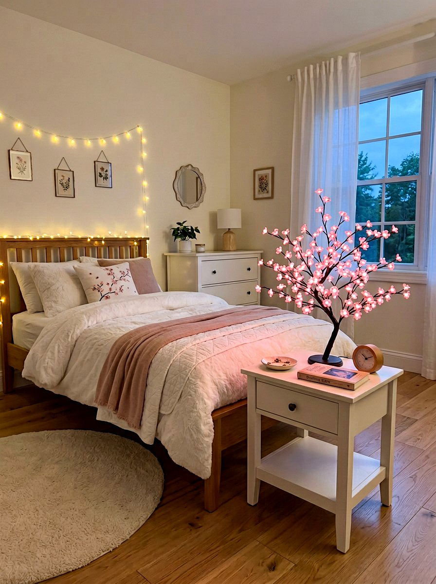 Cherry Blossom Tree Lamp - 25 Spring Girl Room Decor Ideas