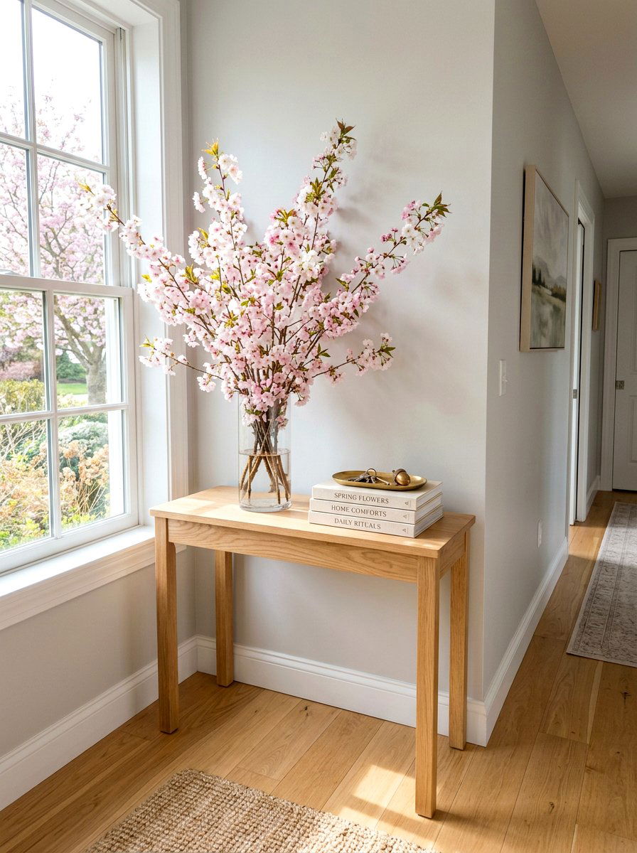 Cherry Blossom Vase Entry Table - 25 Spring Entry Table Arrangement Ideas