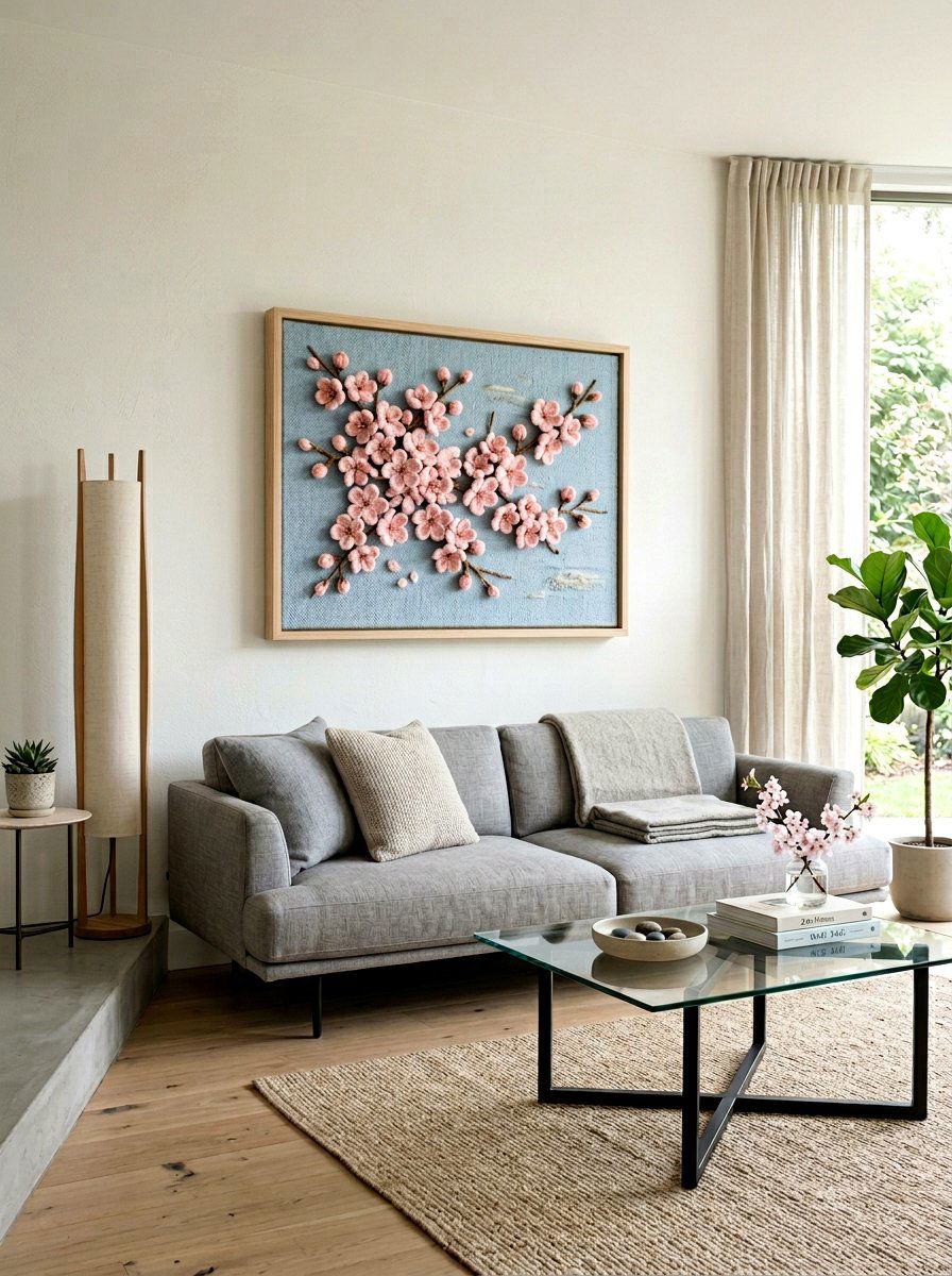 Cherry Blossom Wall Decor - 25 Spring Punch Needle Decor Ideas