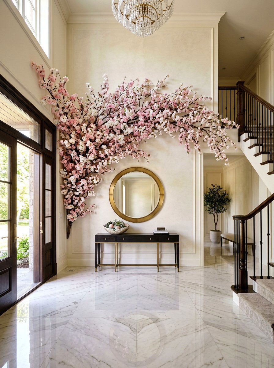 Cherry Blossom Wall - 25 Spring Flower Wall Ideas