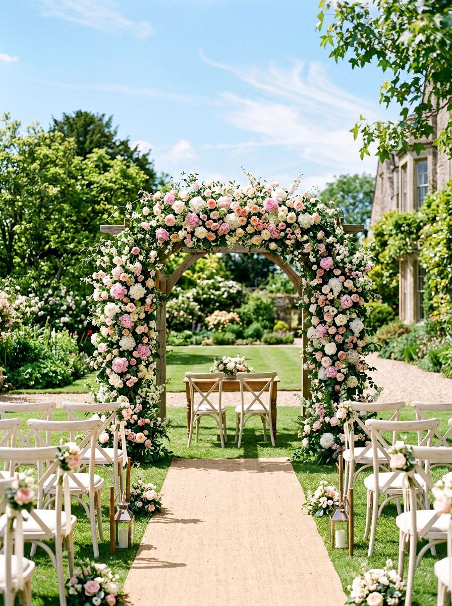 Cherry Blossom Wedding Arch - 25 Spring Wedding Photo Backdrop Ideas