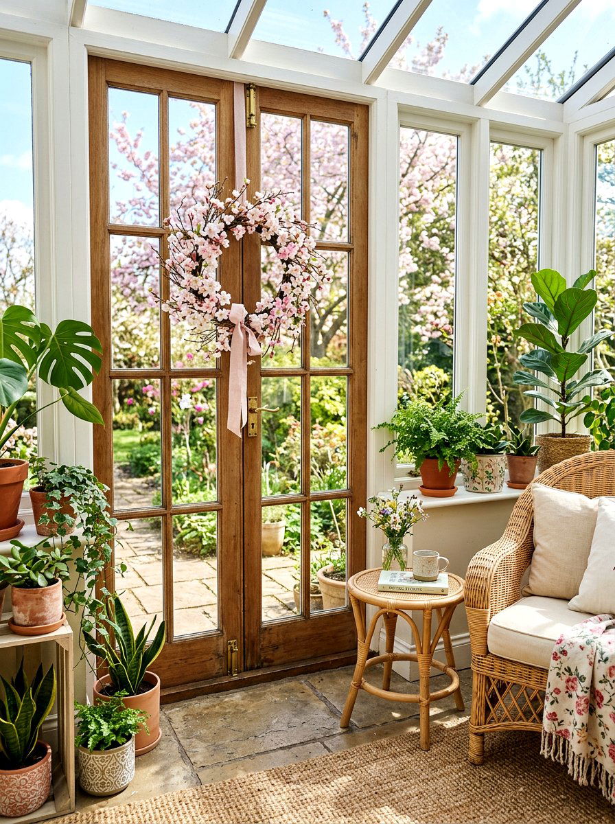 Cherry Blossom Wreath - 25 Spring Mini Door Wreath Ideas