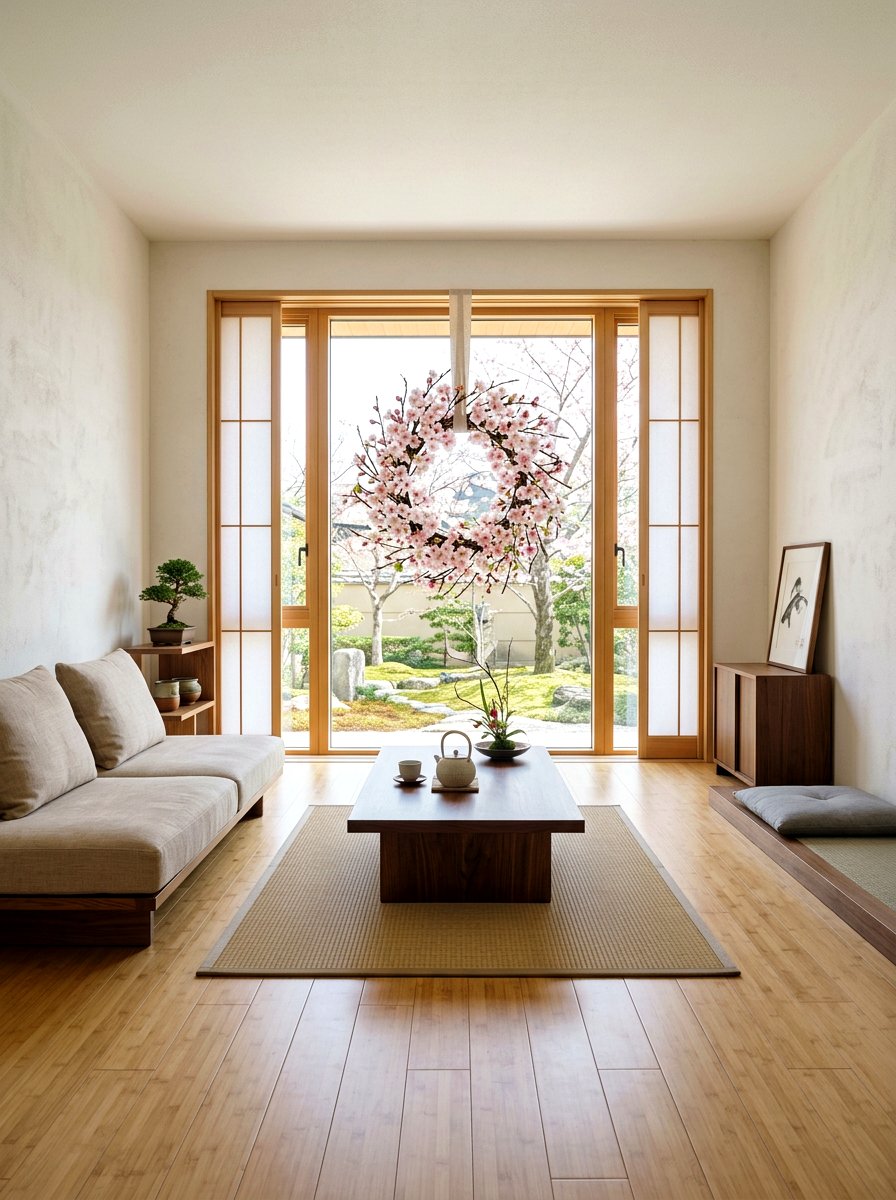 Cherry Blossom Wreath - 25 Spring Window Wreath Ideas