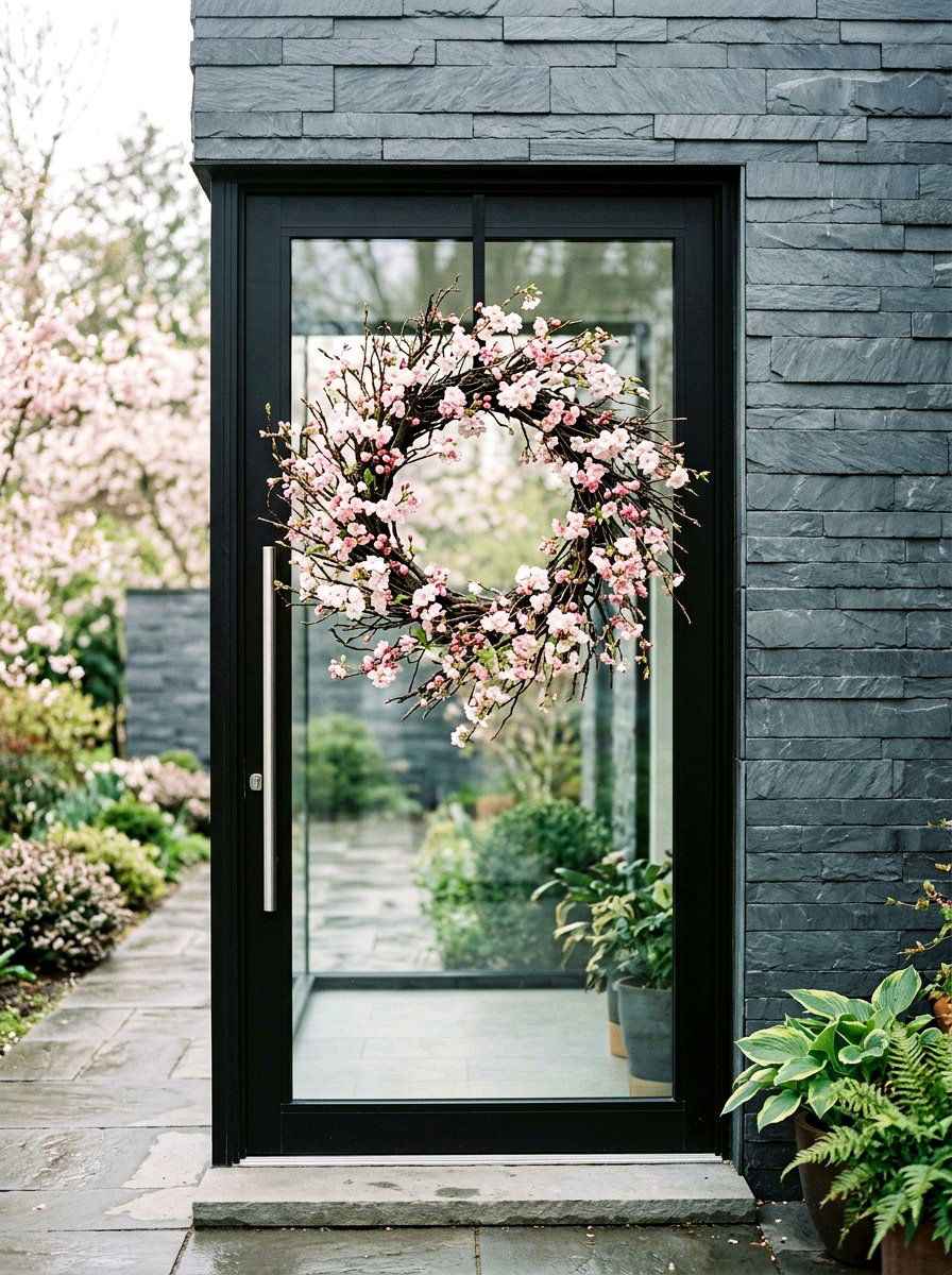 Cherry Blossom Wreath - 25 Spring Wreath Ideas