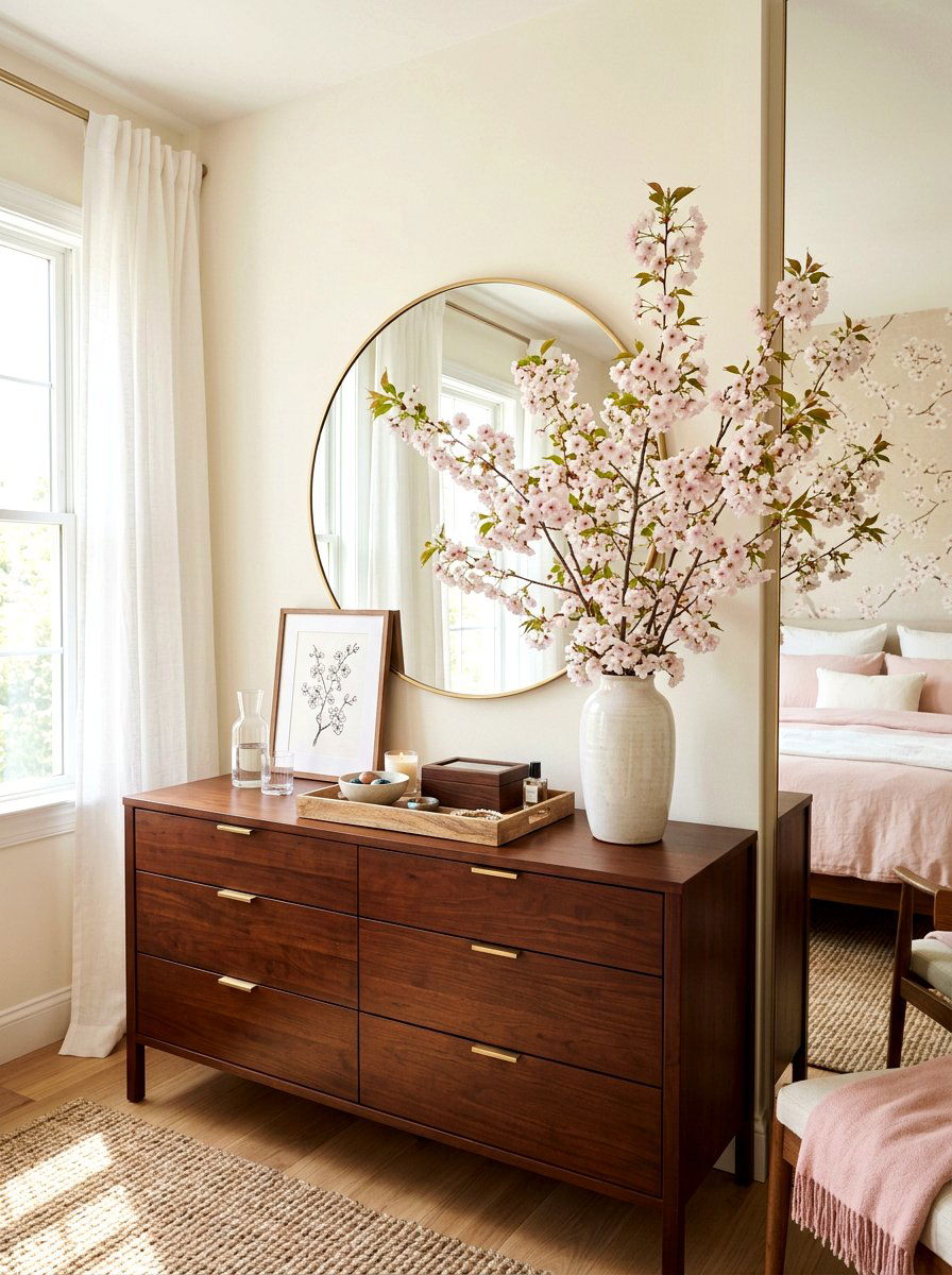 Cherry Blossom - 25 Spring Bedroom Dresser Decor Ideas
