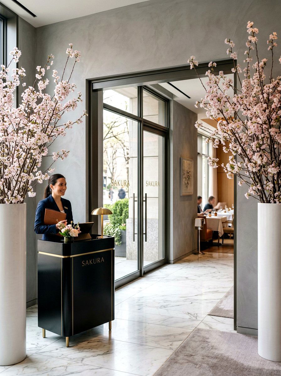 Cherry blossom branch - 25 Spring Restaurant Decor Ideas