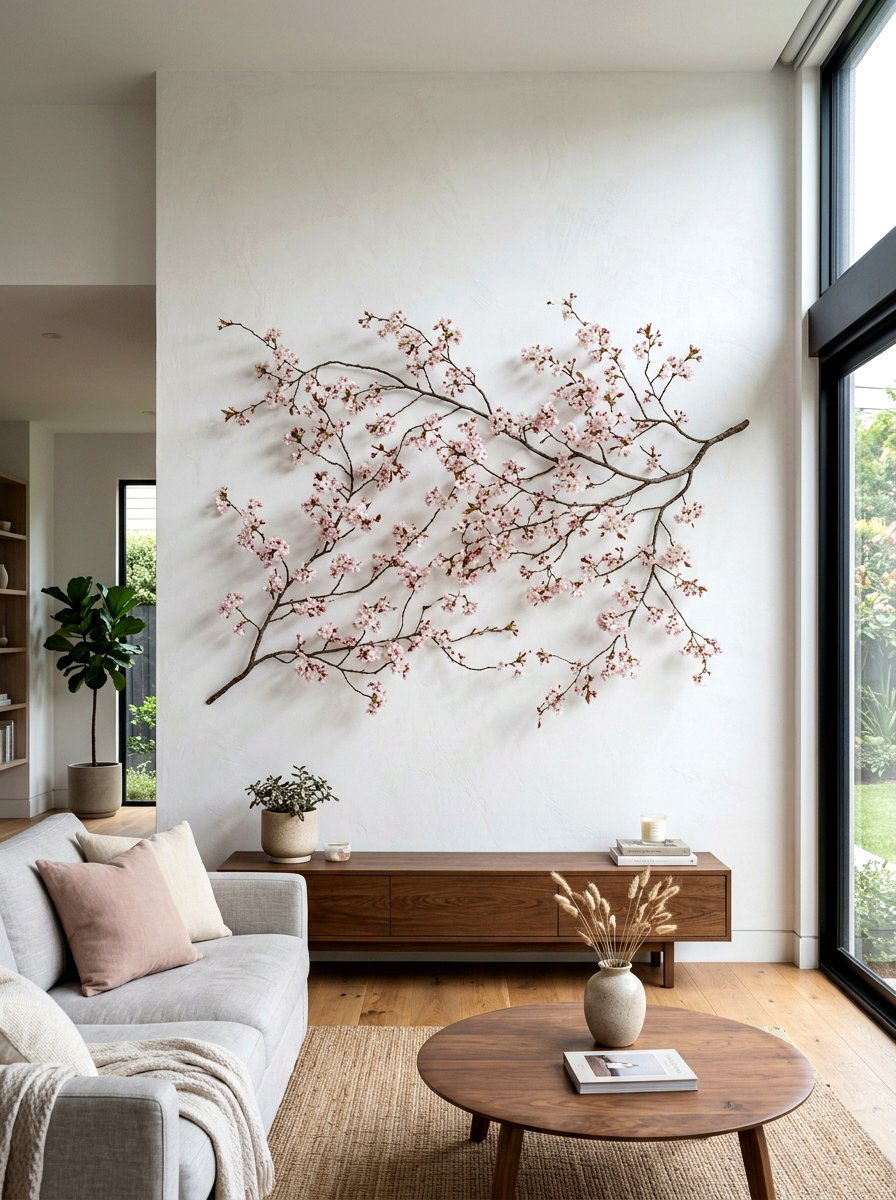 Cherry blossom branch wall art - 25 Spring Cherry Blossom Arrangement Ideas