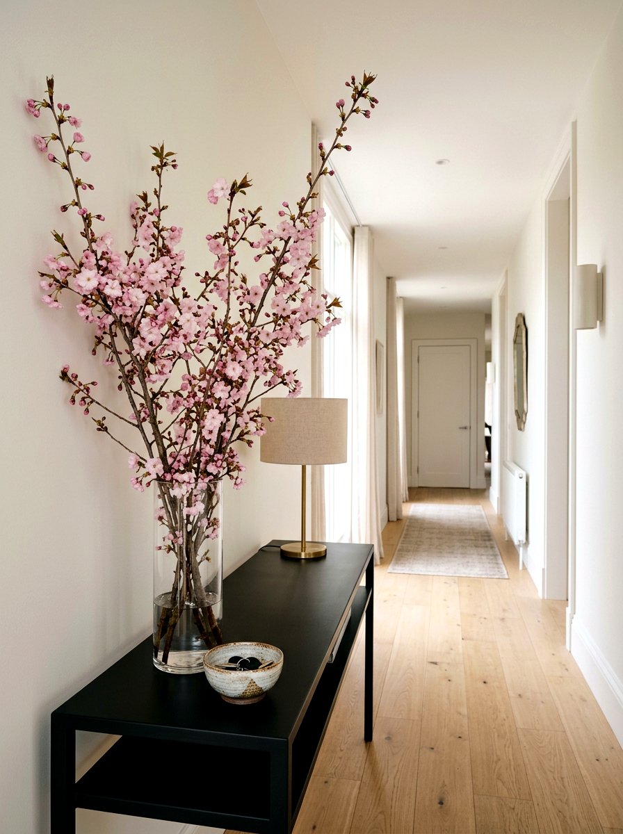 Cherry blossom branches - 25 Spring Hallway Table Decor Ideas