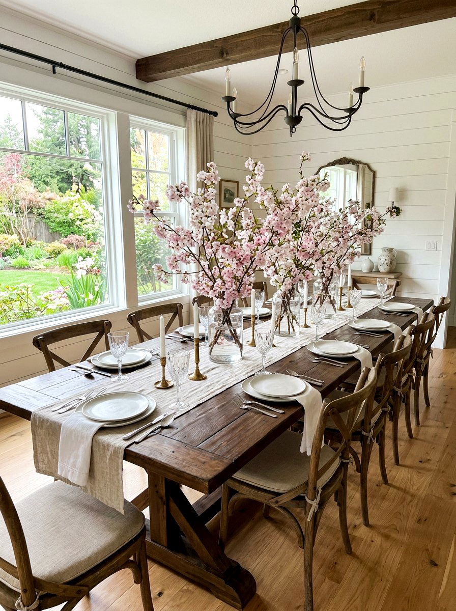 Cherry blossom centerpiece dining table - 25 Spring Cherry Blossom Arrangement Ideas
