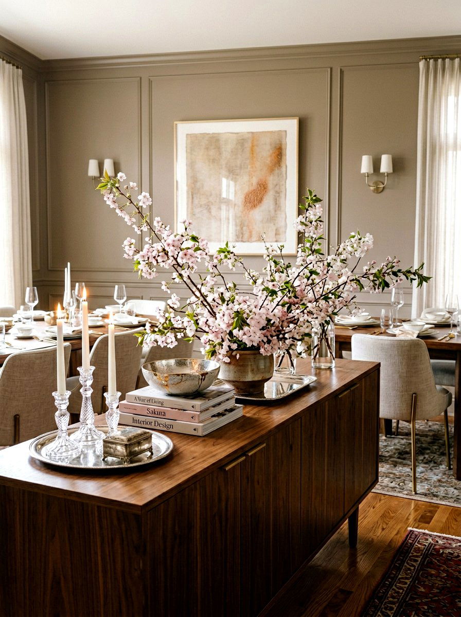 Cherry blossom dining sideboard - 25 Spring Cherry Blossom Arrangement Ideas