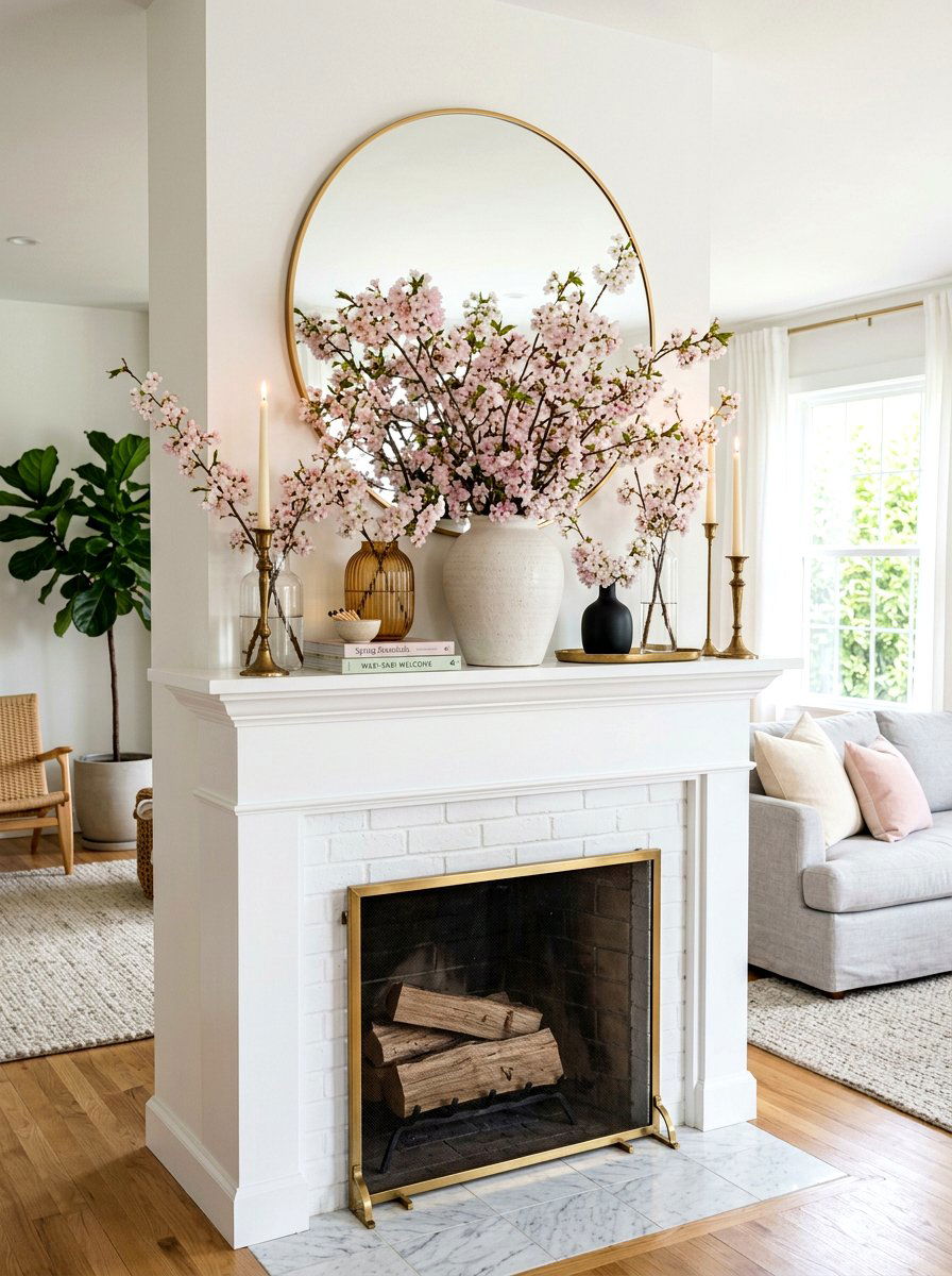 Cherry blossom mantle display - 25 Spring Cherry Blossom Arrangement Ideas