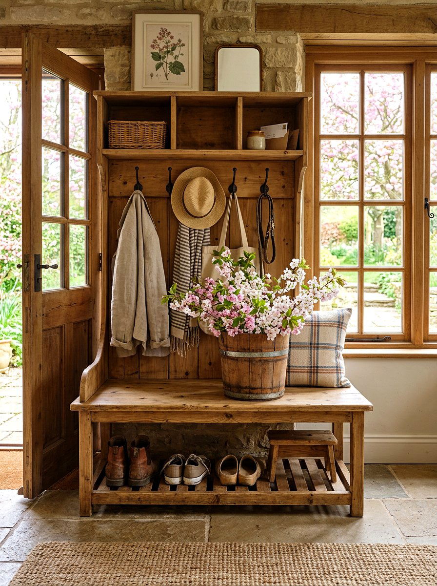 Cherry blossom mudroom bench - 25 Spring Cherry Blossom Arrangement Ideas