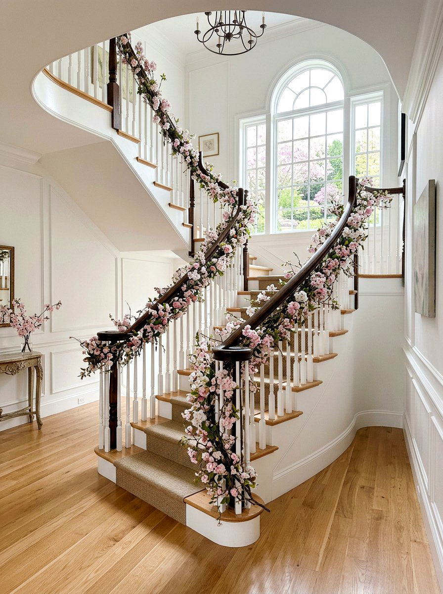 Cherry blossom staircase decor - 25 Spring Cherry Blossom Ideas