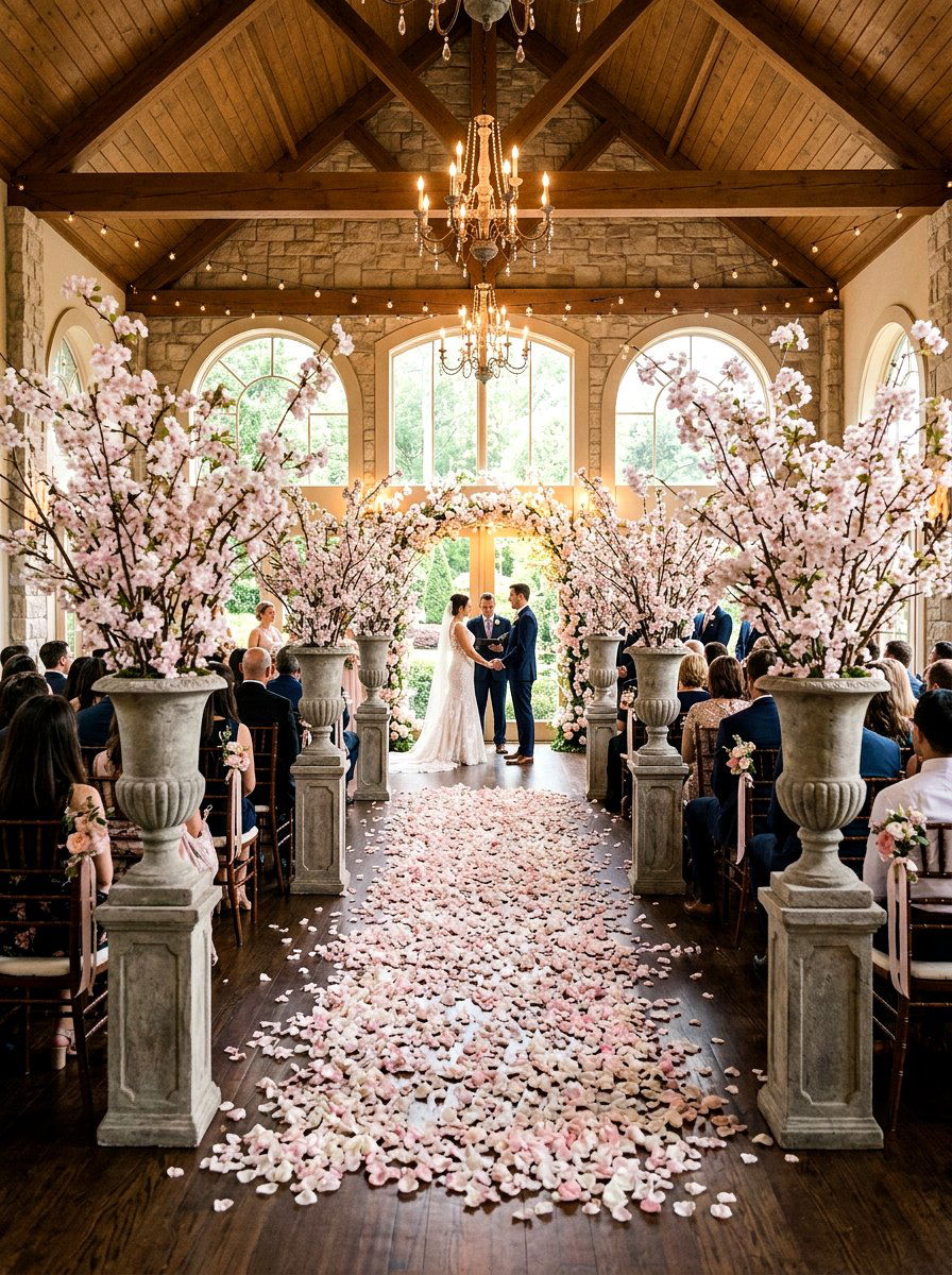 Cherry blossom wedding aisle - 25 Spring Cherry Blossom Arrangement Ideas
