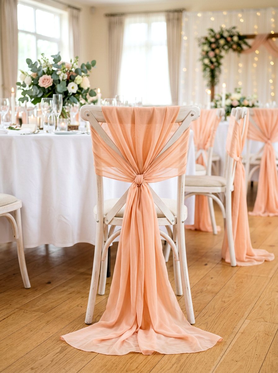 Chiffon Wedding Chair Sash - 25 Spring Wedding Decor Ideas