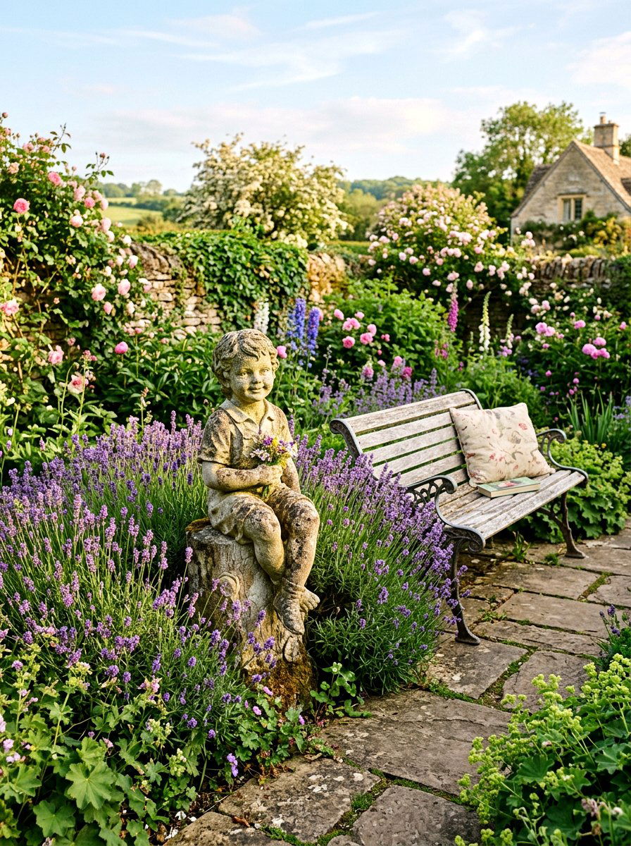 Child garden statue - 25 Spring Garden Statue Ideas