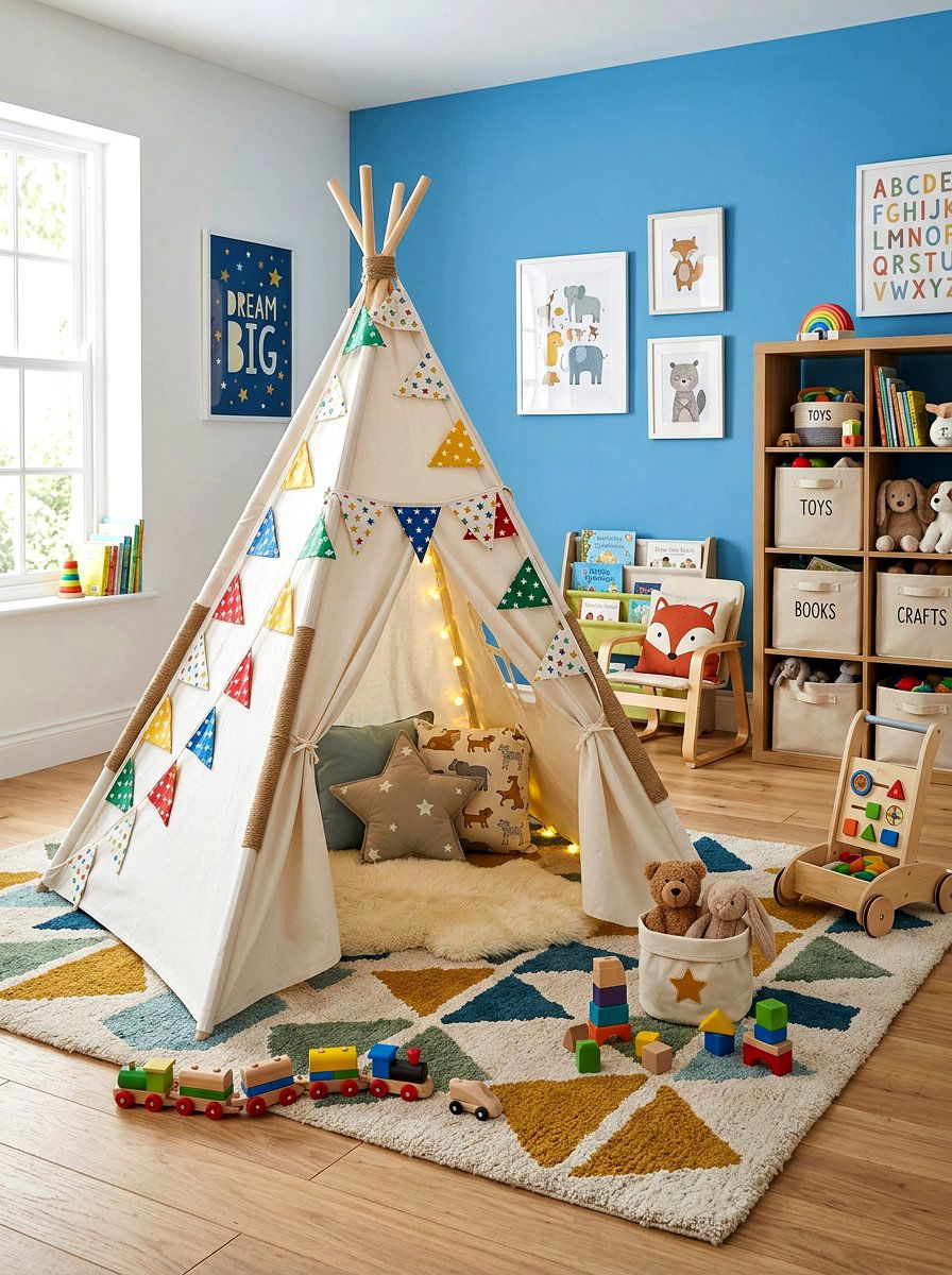 Children Teepee Bunting - 25 Spring Fabric Bunting Ideas