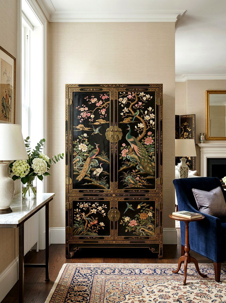 Chinoiserie Cabinet - 25 Spring Decoupage Furniture Ideas