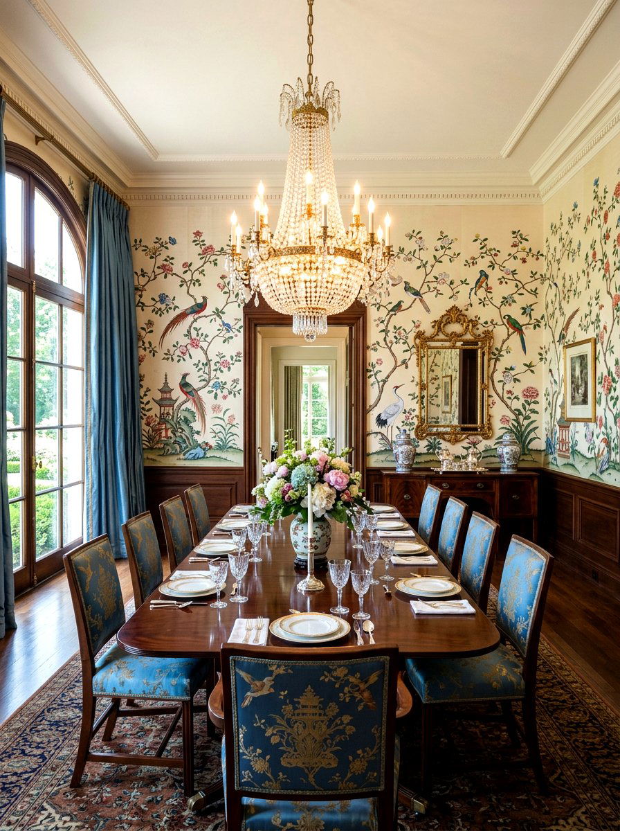 Chinoiserie Garden Wallpaper - 25 Spring Peel and Stick Wallpaper Ideas