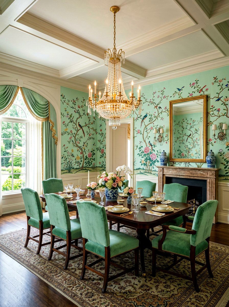 Chinoiserie Wallpaper Dining Room - 25 Spring Wallpaper Ideas