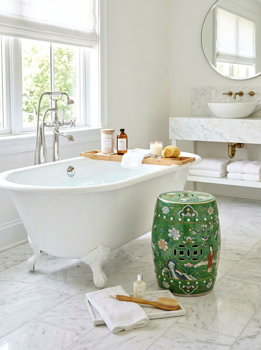 Chinoiserie garden stool - 25 Spring Chinoiserie Decor Ideas