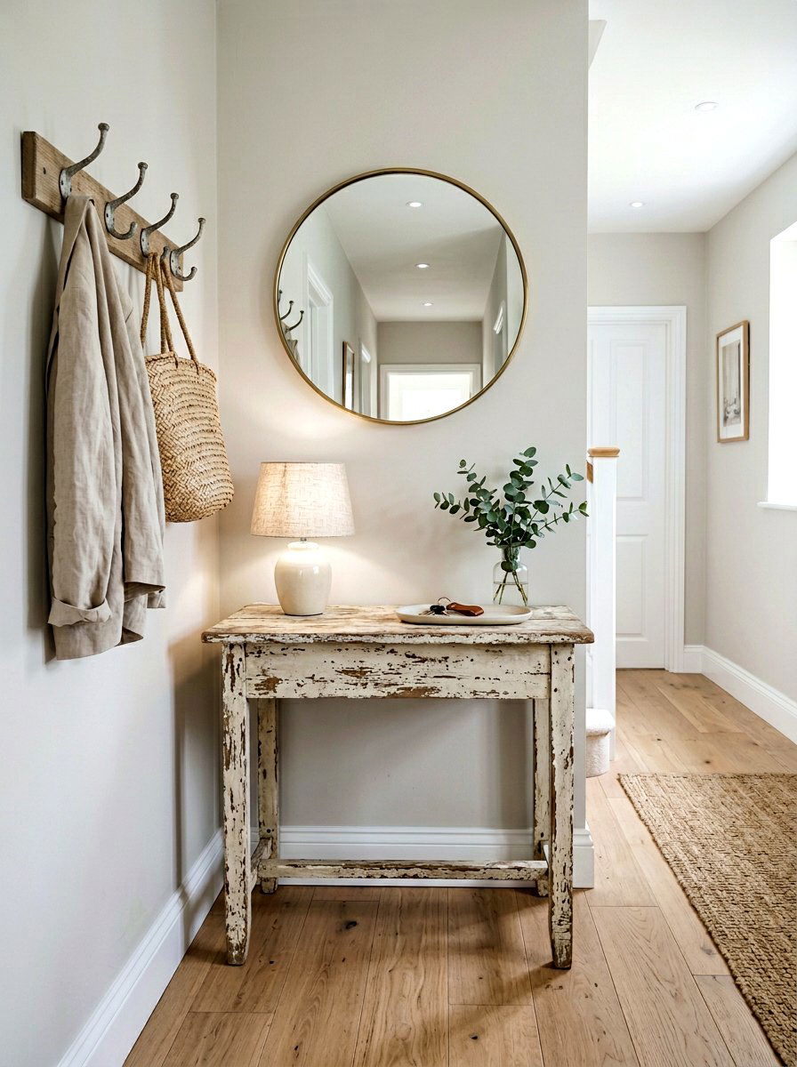 Chippy Paint Entryway Table - 25 Spring Distressed Furniture Ideas
