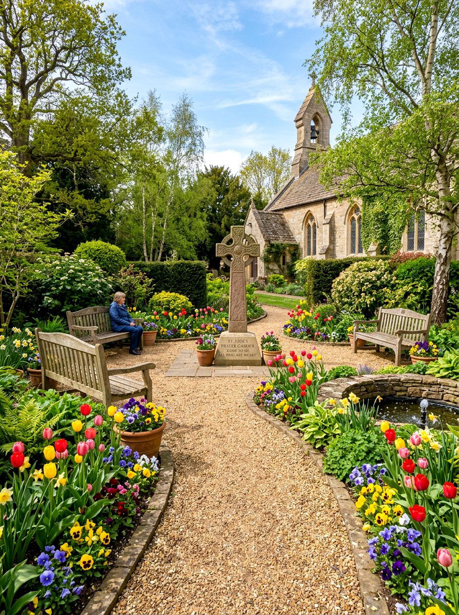 Church Outdoor Prayer Garden - 25 Spring Church Decor Ideas