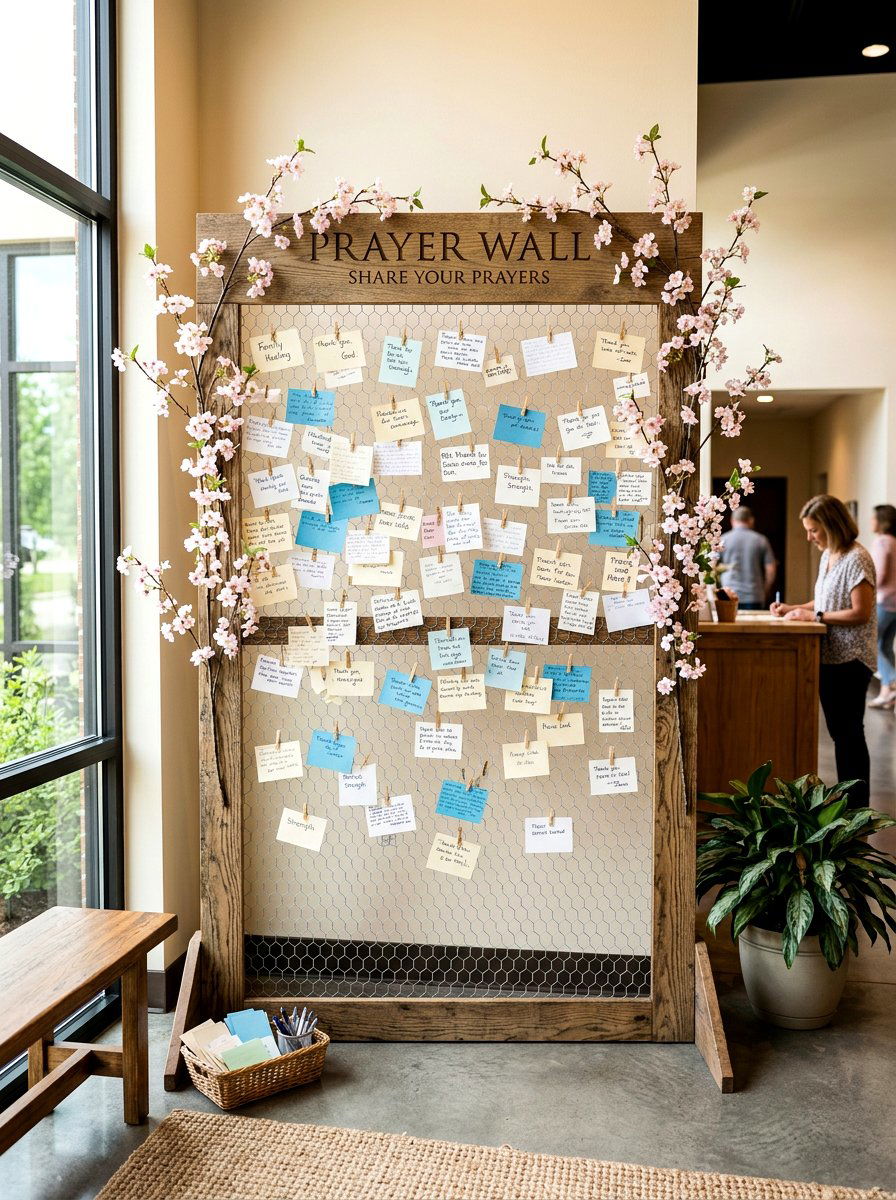 Church Prayer Wall - 25 Spring Church Decor Ideas