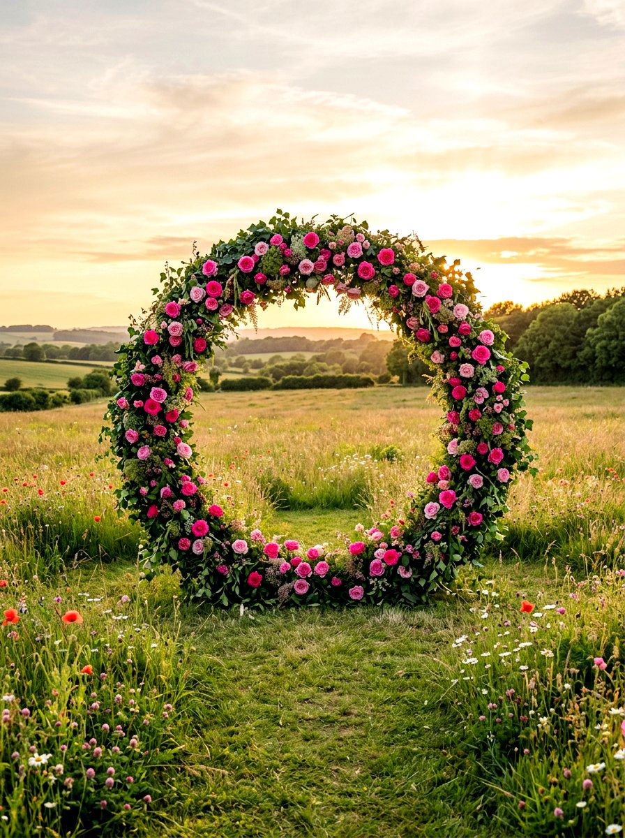 Circular Floral Arch - 25 Spring Wedding Arch Ideas
