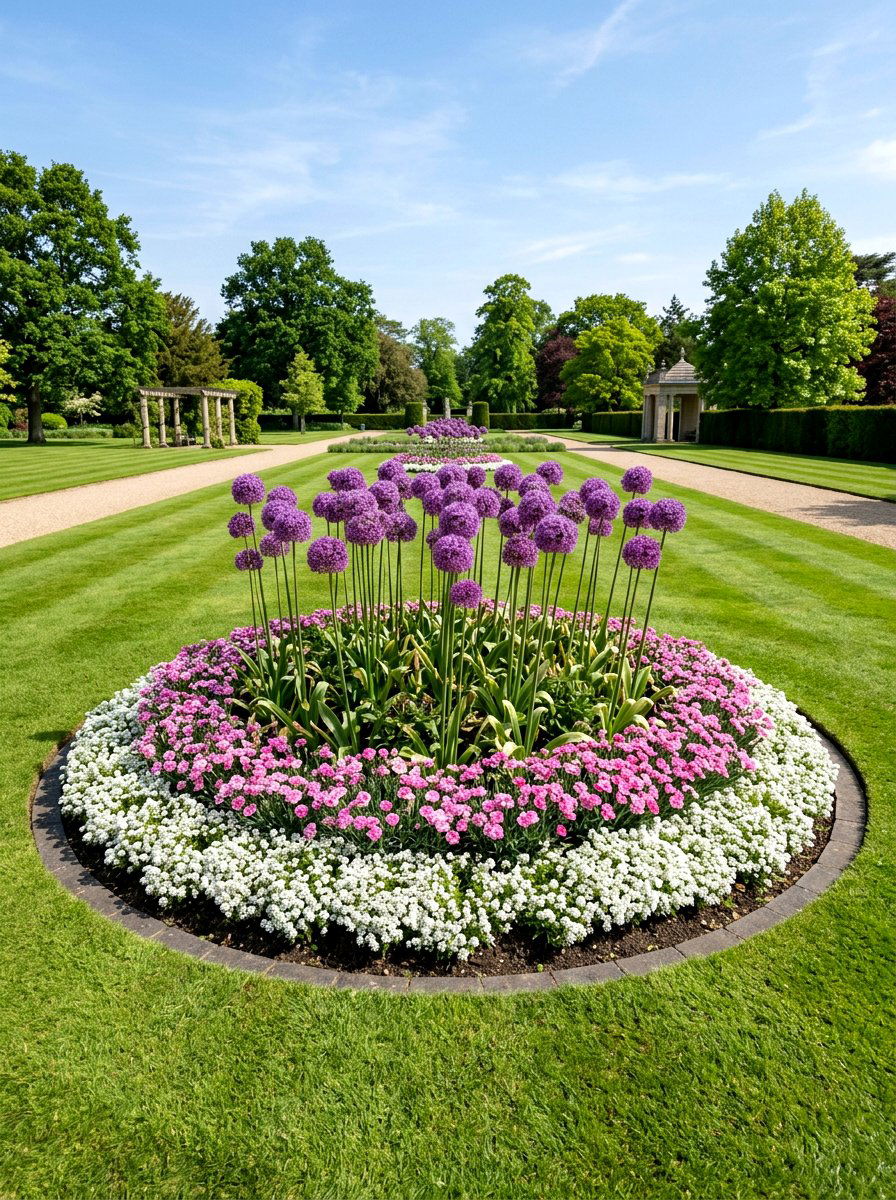 Circular Garden Bed - 25 Spring Flower Bed Ideas