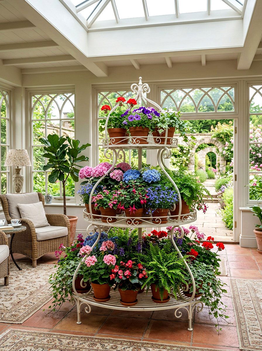 Circular Tiered Stand - 25 Spring Plant Stand Ideas